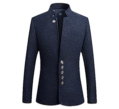 Blazers Chinese Style Stand Collar Printed Suit Jacket