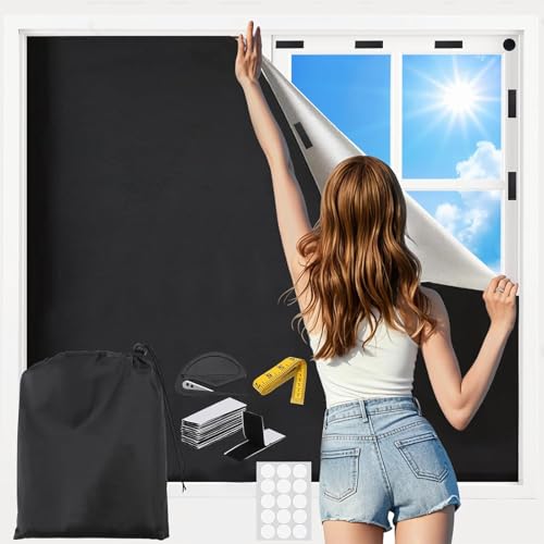 Catálogo para Comprar On-line Cortinas de Persianas más recomendados. 49 Persianas Opacas Portátiles, Cortinas Opacas Portátiles, Persianas Opacas para Ventanas, Viene con bolsa, regla, cinta, Aislamiento térmico y luminoso, adecuado para dormitorio,...