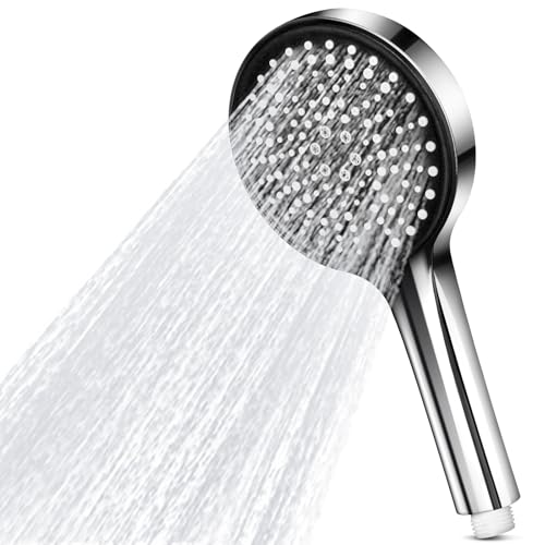 Duschkopf Wassersparend ,125mm Duschkopf Groß mit 6 Strahlarten, Turbogeladenes Regendusche Duschkopf Druckerhöhend , Handbrause Duschbrause für Baden, Sparduschkopf, Handheld Shower Head