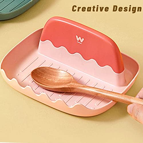 Pot Lid Holder Spoon Rest, Hillylolly Utensil Rest, Spoon Rest Kitchen Plastic, Kitchen Cooking Spoon Holder, Spoon Tray Shelf, for Kitchen Cooking Tools, Tableware (Pink)