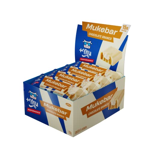 +Mu Barra Proteína Mukebar Sabor Chocolate Branco - Display 12 unidades - 720g