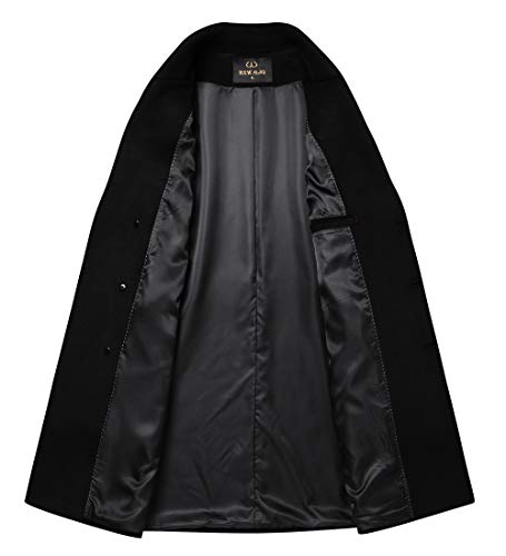 Men's Premium Wool Blend Double Breasted Long Pea Coat3