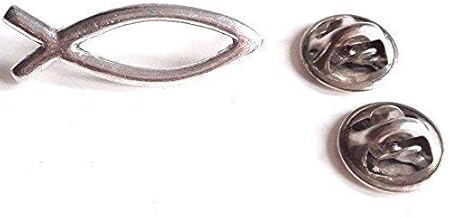 Emblems-gifts Christian Fish Symbol Handcrafted in Solid Pewter In UK Lapel Pin Badge