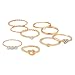 Teig Ringe Juwelier Retro-Ringe Geschenke 9-Ring-Set Trend Metall-Gold Mode Zirkon-Gelenkstück