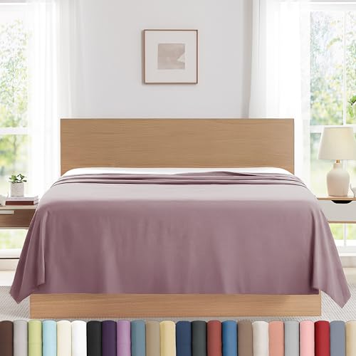 Oversized King Size Flat Sheet Only 132x110 Microfiber Flat Sheet Lavender