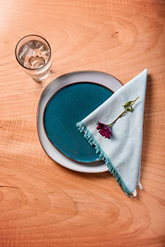 Karma Gifts Terra Cotta Salad Plate Azure Blue, 8" #TOP2