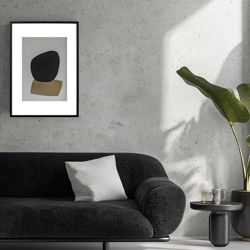 KAIWIN 30x40 cm Picture Frame Black 1 set, Wooden Poster Frame suitable for A4 with mat, 16x12 Picture Frames for Wall Mounting Display for Home, Office,Gallery with Photos, Posters, Puzzles - Image 2