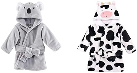 Hudson Baby Boy Plush Animal Face Bathrobe 2-Pack, Fox Chicken