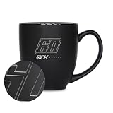 Rico Industries NASCAR Racing Ryan Preece Standard 15oz Laser Engraved Matte Black Ceramic Bistro Mug - For Hot or Cold Drinks