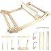 PURCOULEUR 16 Inches Rigid Heddle Loom, Wooden Weaving Loom for Adults, Multi-Craft Frame Loom for Beginners, Threads Warping Frame with Pegs and Yarn Stand, Weaving Loom Kit with Heddle Shed Stick