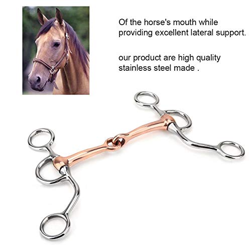 Snaffle di Cavallo, Masticare morso da Allenamento in Acciaio Inossidabile Mese snodato di Rame Morso da dentice Anello Francese Anello Sciolto Accessorio da Corsa con Serpente di