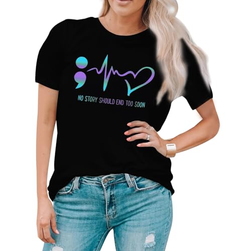 Women Suicide Awareness Shirts Suicide Prevention Shirt Teal and Purple Ribbon T-Shirts3