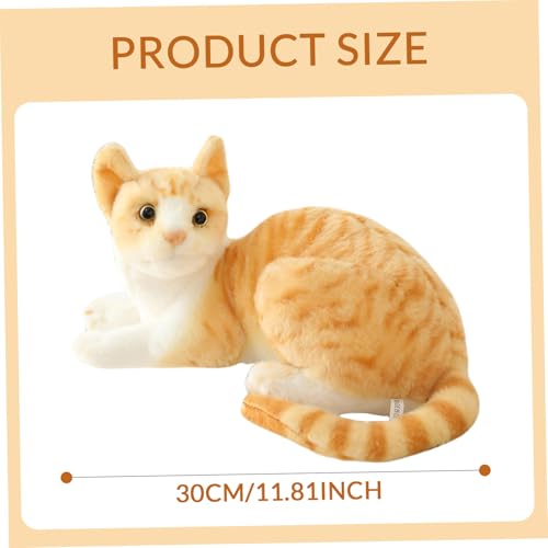 Doudou chat orange vif de haute qualité avec pelage soyeux
