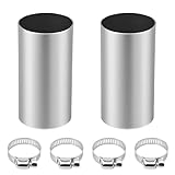 2 Stück Abgasrohr Verbinder für Standheizung 24mm Edelstahl Rohrverbinder Stumpf mit 4 Klammern Robustes Passendes Schornstein Abgasrohr Zubehör Für Zuhause, Restaurants