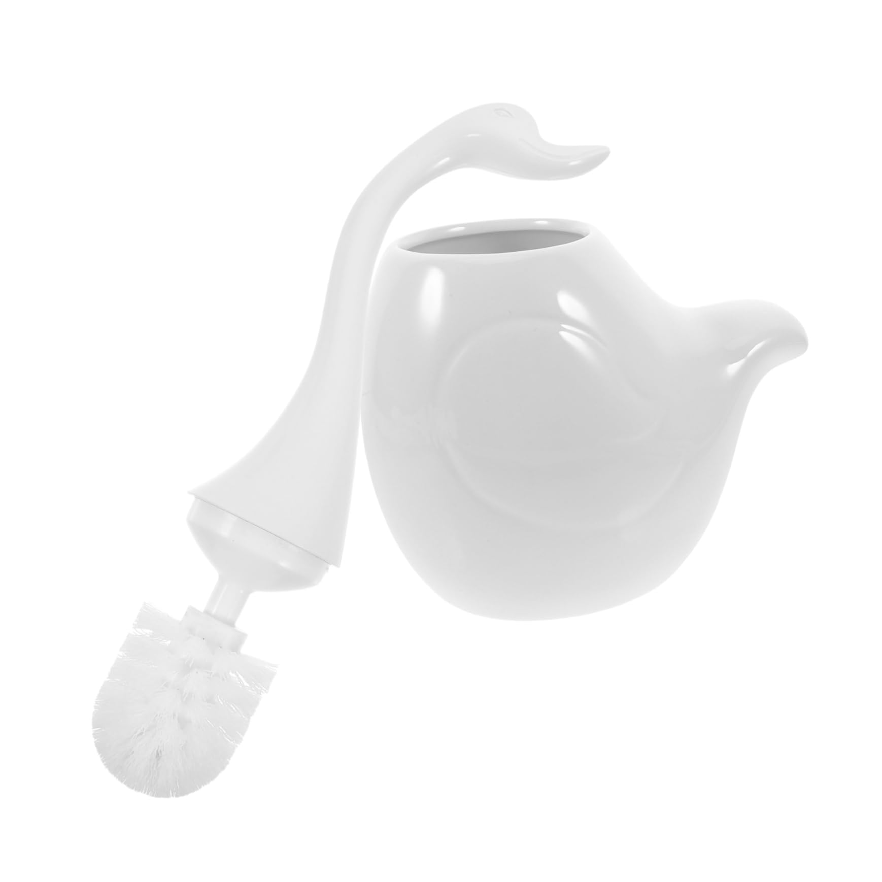 Brosse de toilette cygne avec support de nettoyage pour salle de bain