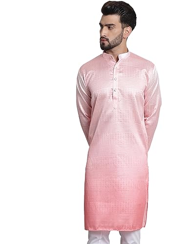 Image of SOJANYA (Since 1958 Men's Jacquard Silk Woven Design Long Kurta