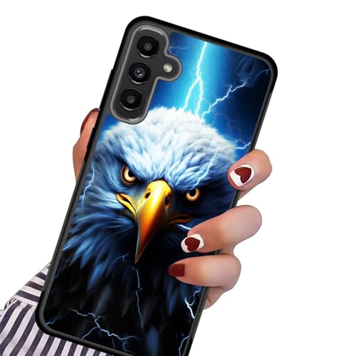 ZQLPLZR for Galaxy S24 FE Case,Tire Anti-Skid Edges Cute Design Shockproof Bumper Full Protection Back Cover for Samsung Galaxy S24 FE 6.7" 2024,Bald Eagle with Lightning - image 4