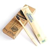 ITS JUNLAN Dentist Approved Natural Biodegradable Bamboo Toothbrush with Charcoal Fibre Bristle Pack of 4 For Sensitive Gums