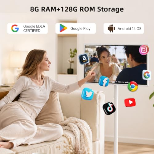 Image of KTC 32 inch 4K MEGAPAD Smart Portable TV Monitor, Touchscreen on Wheels, A32Q7S