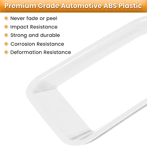 Front Grille Mesh Inserts & Headlight Cover for Jeep Wrangler JL JLU Unlimited Sport/Sports 2018-2023 Exterior Accessories Clip-in Grille Guard Cover Headlight Bezels Trim Ring (White 9PCS)