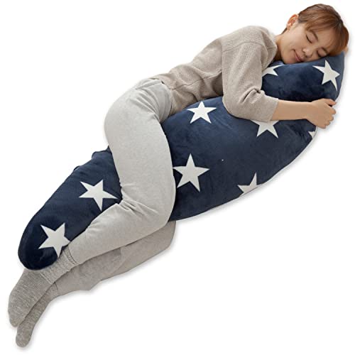 ナイスデイ 抱き枕 星柄ネイビー 50×160cm mofua ヒートウォーム 発熱 +2℃ 601823Q6