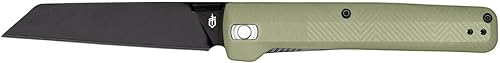 Gerber Gear Pledge - Cuchillo de bolsillo con clip de bolsillo, cuchillo plegable de hoja de borde liso de panel completo de 3.7 pulgadas, equipo y