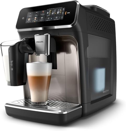 PHILIPS machine à café grain 3300, 6 boissons, LatteGo, Noir Chrome | Expresso broyeur avec écran tactile coloré, SilentBrew 40% plus silencieux, Broyeur 100% céramique, App HomeID (EP3347/90) - Image 2
