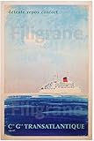 SANS CADRE PostersAndCo ™ CIE Transatlantique Rwta-Poster/Reproduction HQ 60x80cm d\'une Affiche Vintage