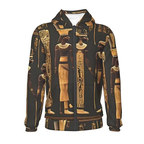 Ancient Egyptian Hieroglyph Kids Pullover Hoodies Boys Zip Up Sweatshirts Girls Athletic Clothes with Pocket2