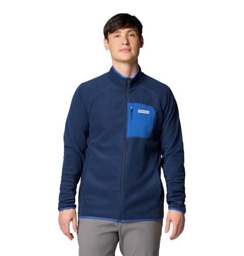 Columbia Men's Outdoor Tracks Full Zip II, Collegiate Navy/MTN Blue, X-Small