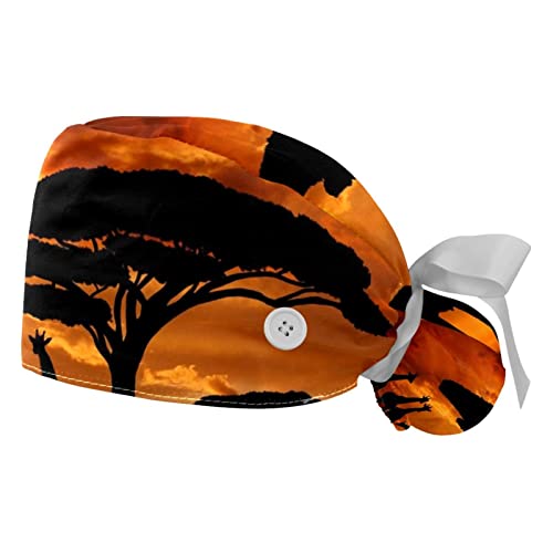 Chapeaux de travail pour hommes et femmes : casquettes ajustables à motif girafe