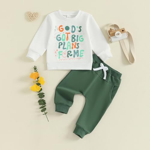 Murnouche Toddler Baby Boy Clothes Fall Winter Outfits Long Sleeve Sweatshirt Casual Pants Set2
