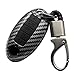 ontto for Nissan 5 Buttons Carbon Fiber Smart Remote Key Fob Cover Case Car Key Holder Key Protector Keychain Keyring Premium ABS Key Shell and Silicone Case Fit for Nissan Altima Maxima Black