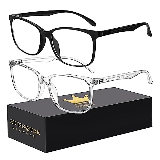 hunsquer Blue Light Glasses for Women Blue Light Blocking Glasses Men Computer Gaming Blue Screen Glasses Mens Blue Light Blocker Glasses