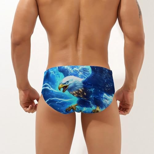 Ea-gles Braving Thunders Printed Swim Briefs for Men Sexy Bikini Swimwear Elastic Beach Trunks Bathing Suit3
