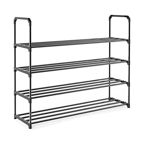 Étagère à chaussures en métal 4 niveaux meuble de rangement placard entrée intérieur