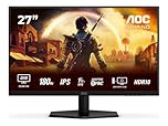 AOC Gaming Monitor Q27G42XE 27 pollici, 2560x1440, WQHD, 180Hz, Fast IPS Panel, 0.5ms MPRT, Speakers, (HDMI2x 2.0 DP 1x 1.4) Adaptive Sync, HDR10, G-Sync Compatible, Nero