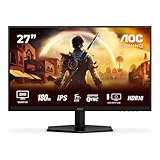 AOC Gaming Q27G42XE - Moniteur Quad HD 27 Pouces, 180 Hz, 1 ms, FreeSync Prem., Comp. G-Sync, HDR10 (2560x1440, 2X HDMI 2.0, 1x DisplayPort 1.4) Noir