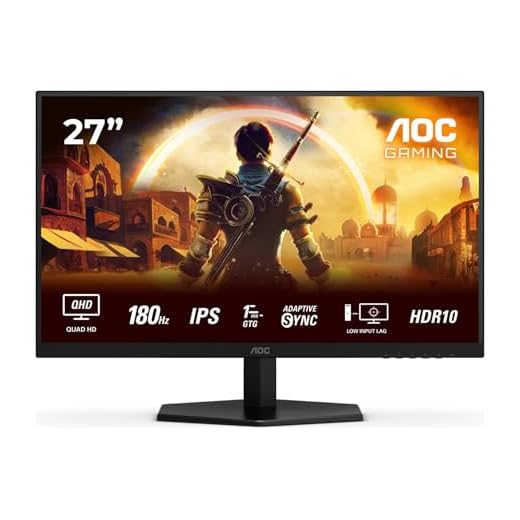 AOC Gaming Q27G42XE - Moniteur Quad HD 27 Pouces, 180 Hz, 1 ms, FreeSync Prem., Comp. G-Sync, HDR10 (2560x1440, 2X HDMI 2.0, 1x DisplayPort 1.4) Noir