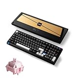 Akko Mineral 02 QMK/VIA Aluminum Mechanical Keyboard Tri-Mode RGB Hot-swappable Wireless Gaming Keyboard, Black and Silver, Pre-lubed Stellar Rose