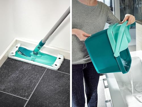 Leifheit Set Combi XL Micro Duo mit rückenschonendem Wischer, Wischtuchpresse für effektives...