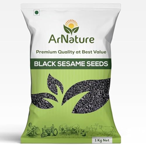 Image of ArNature Black Sesame Seeds 350g | Unpolished, Fresh Raw Seeds for Eating | Rich in Calcium, Protein & Iron | Natural Energy Booster