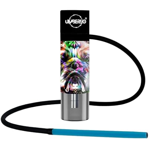 HOOKAH SET, portable hookah set with everything, custom design car hookah cup with metal charcoal holder, small hookah shisha with complete hookah accessories (Bulldog Blue Pattern) Cover