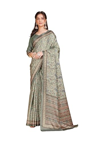 Image of Garden Vareli Pashmina Saree With Unstitched Blouse Piece