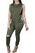 Fixmatti Women's Drawstring Ruffles Hollow out Long Jumpsuit Rompers Green XXL