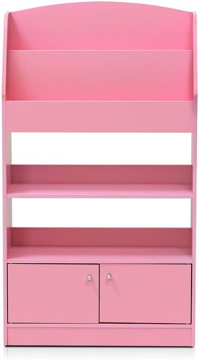 FURINNO Bookcases, Wood, Pink, one size