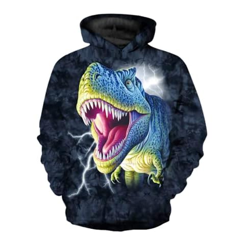 CAMLAKEE Sudadera con Capucha 3D para Niños Dinosaurio Gráfico Deportiva Cover