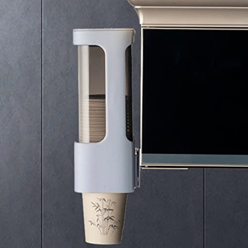 Water Cooler Cup Dispenser, 3-5oz Wall Mounted Cup Dispenser, Pull Type Cup Dispenser,Plastic Bathroom Cup Dispenser,Adhesive Water Cup Holder With Paste Plate,Dust-Proof Cup Organizer For Home Office