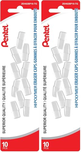 Image of Pentel Hi-Polymer Eraser | White Cap | 10-Pack | Pack of 2