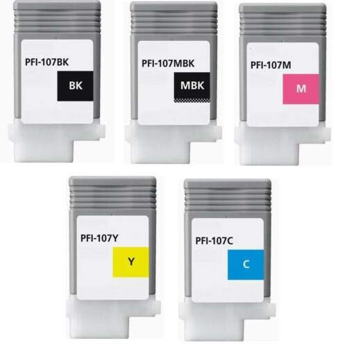 MS.R Compatible Ink Cartridges Replacement for Canon PFI-107 Professional Inkjet iPF670 iPF680 iPF685 iPF770 iPF780 iPF785Â  Printers (2MBK, BK, C, M, Y) 6 Pack